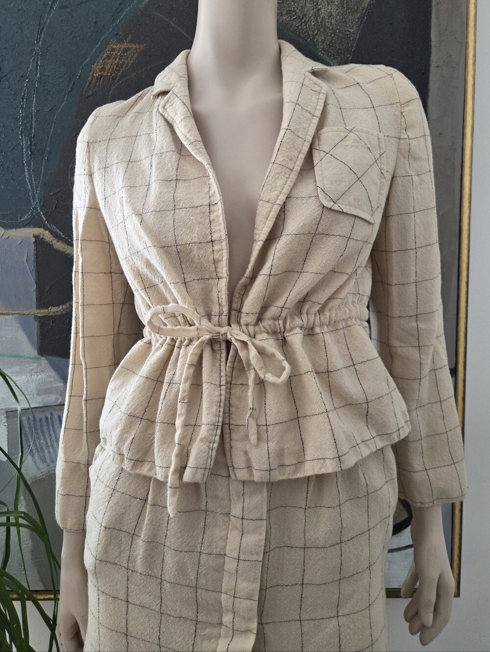 Vintage | Jacques Esterel Paris Windowpane Skirt Suit - Picture 6 of 13